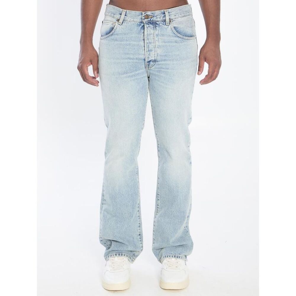 HAIKURE Men's Distressed Relaxed Fit Denim Jeans Men BLUE Pants
